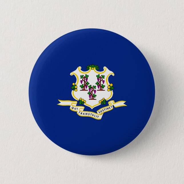 Connecticut State Flag Design 6 Cm Round Badge (Front)