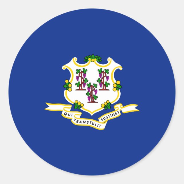 Connecticut State Flag Design Classic Round Sticker (Front)