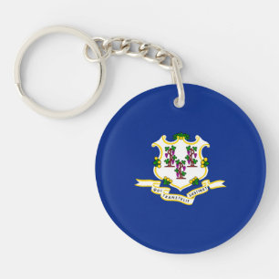 Connecticut State Flag Design Decor Key Ring