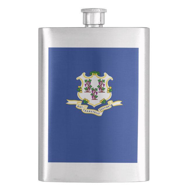 Connecticut State Flag Design Hip Flask (Front)