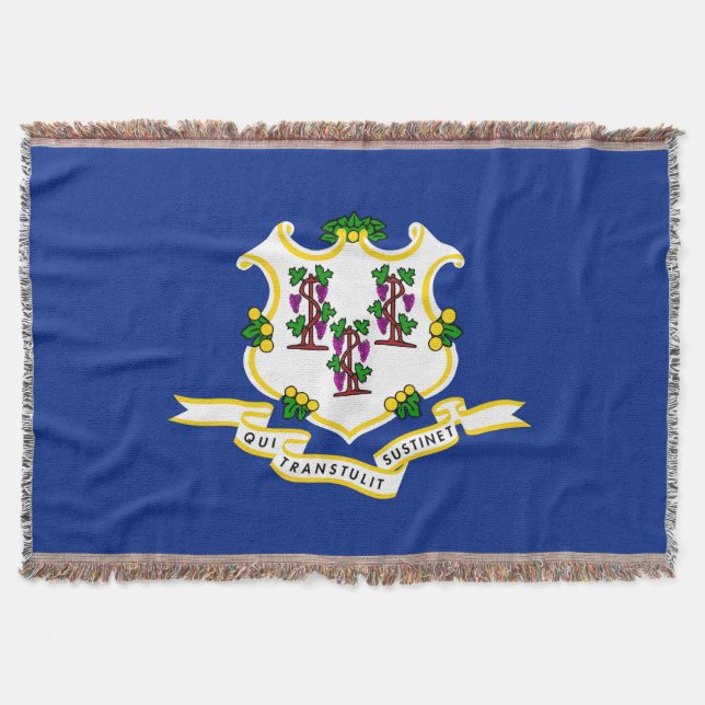 Connecticut State Flag Design Throw Blanket (Front)