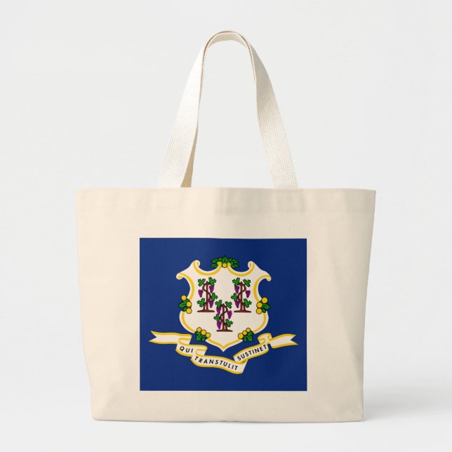 Connecticut State Flag Large Tote Bag (Front)