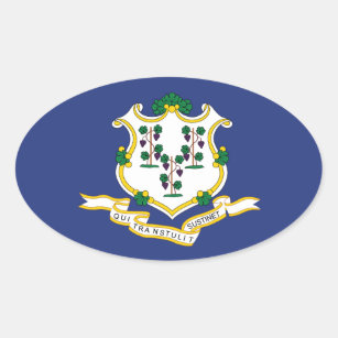 Connecticut State Flag Oval Sticker