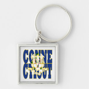 Connecticut state flag text key ring
