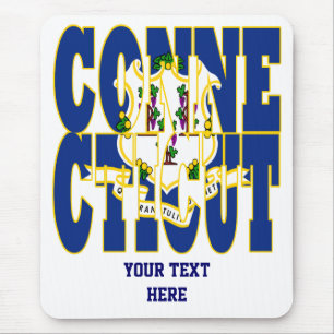 Connecticut state flag text mouse pad