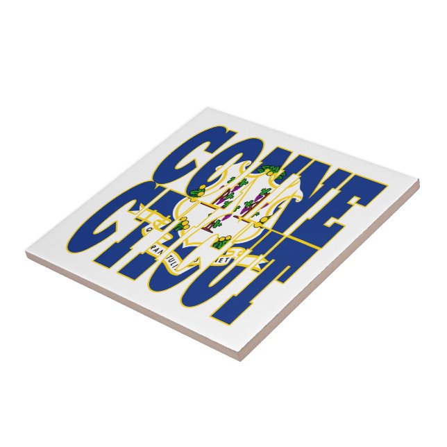 Connecticut state flag text tile (Side)