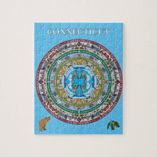 Connecticut State Mandala Puzzle (Vertical)