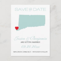 Connecticut State Map Save the Date