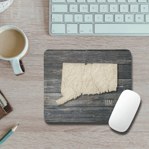 Connecticut State Outline Mouse Pad Office Decor