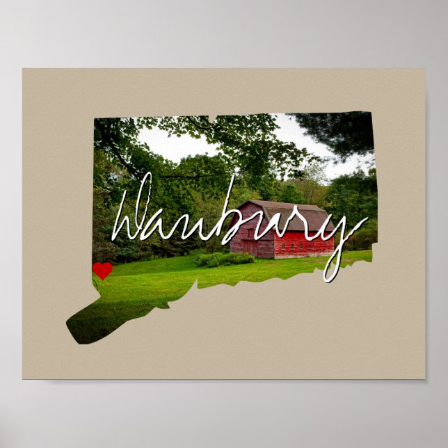 Connecticut State Photo insert and town name Poster (Front)