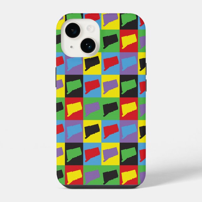 Connecticut State Pop Art Pattern iPhone Case (Back)