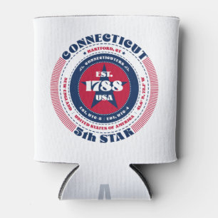 Connecticut State Pride Personalised Monogram Can Cooler