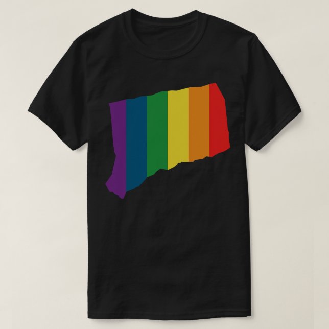 Connecticut State Rainbow T-Shirt (Design Front)