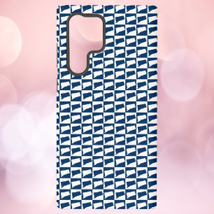 Connecticut State Silhouette Pattern Blue White Samsung Galaxy Case
