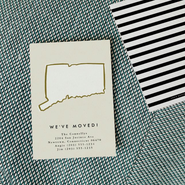 Connecticut State We've Moved Hand-Drawn Moving Announcement (Connecticut State We've Moved Hand-Drawn Moving Announcement)