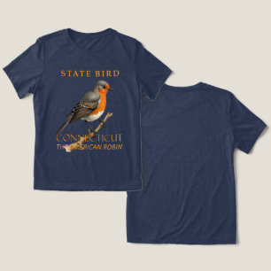Connecticut Territory Bird The Turdus Migratorious Tri-Blend Shirt
