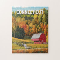 Connecticut Travel Art Vintage