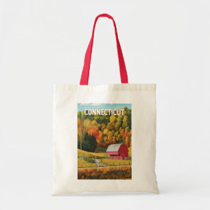 Connecticut Travel Art Vintage Tote Bag