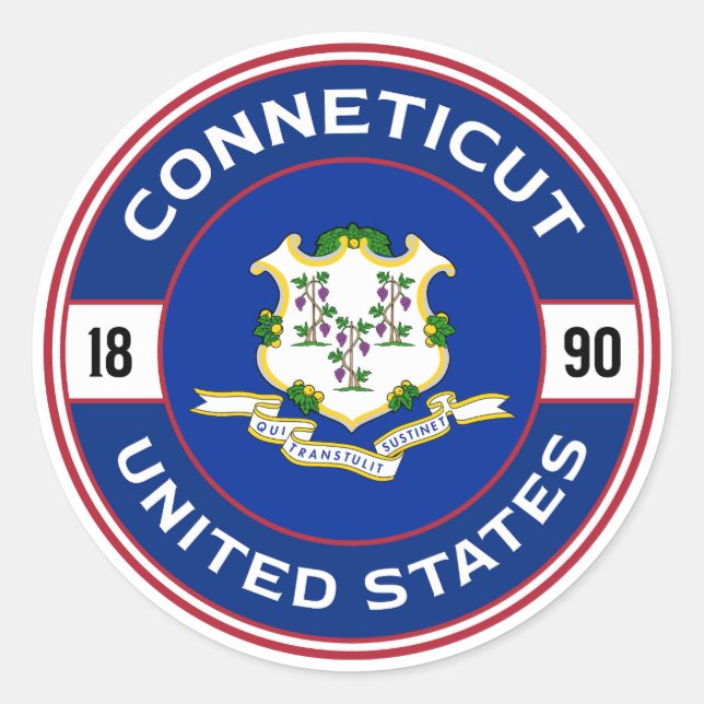 Connecticut, United States: Classic Round Sticker (Front)