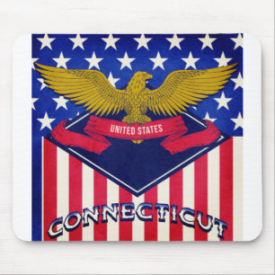 Connecticut USA Flag Mouse Pad