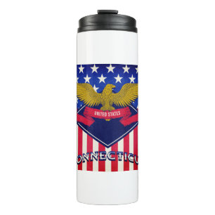 Connecticut USA Flag Thermal Tumbler