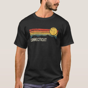 Connecticut USA Retro Sunset Distressed Style Desi T-Shirt