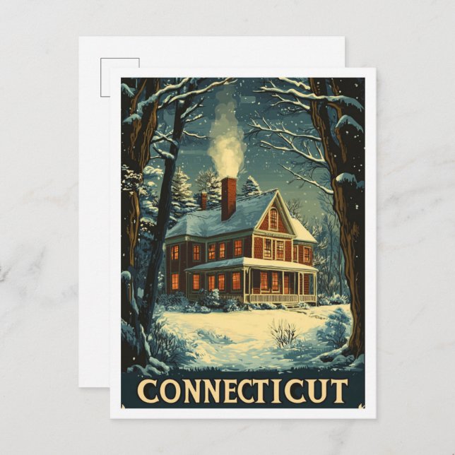 Connecticut USA Vintage Travel Postcard (Front/Back)