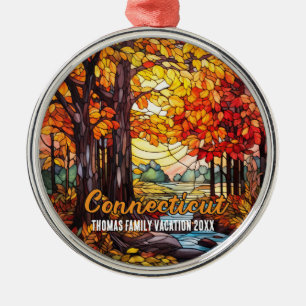 Connecticut Vacation Souvenir Metal Ornament
