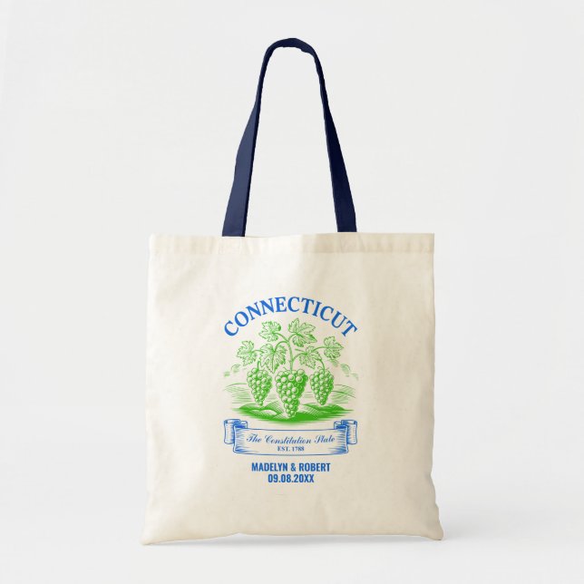 Connecticut Wedding Welcome Guests, Bridesmaid Tote Bag (Front)