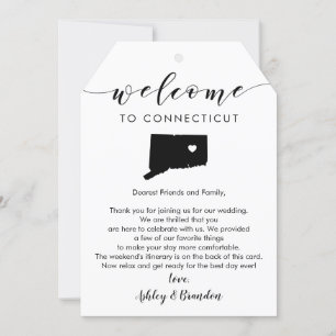 Connecticut Wedding Welcome Tag, Letter Itinerary