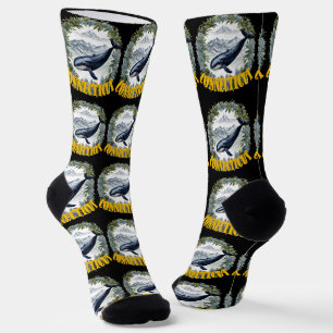 Connecticut Whale With Mountain Laurel Socks
