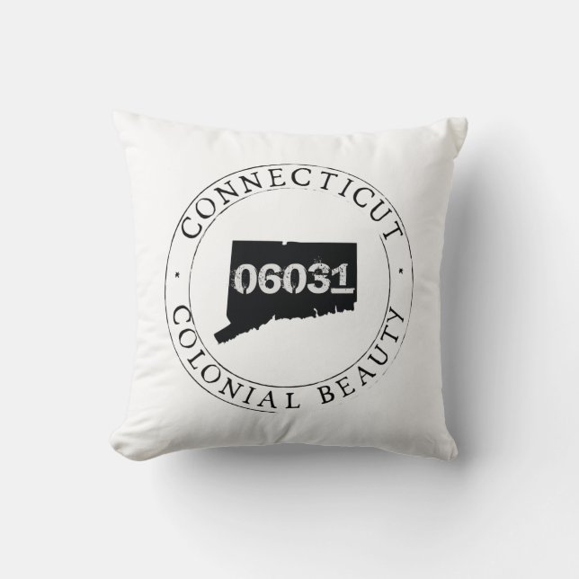 Connecticut Zip Code Pillow (Front)