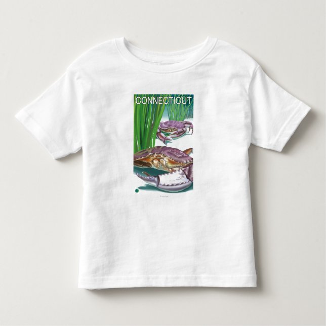 ConnecticutCrab and Fisherman Toddler T-Shirt (Front)