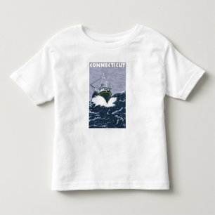 ConnecticutCrab Fishing Boat Scene Toddler T-Shirt