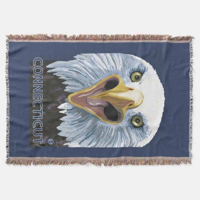 ConnecticutEagle Up Close Throw Blanket (Front)