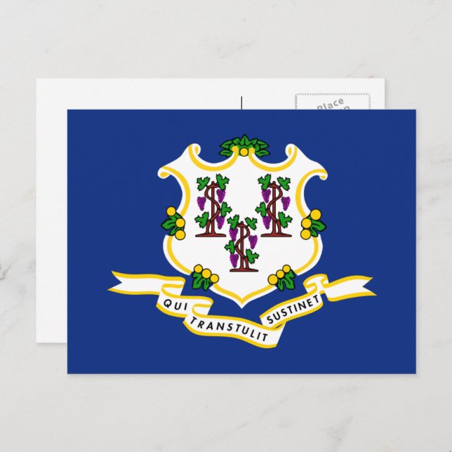 Connecticuter Flag, Flag of Connecticut Postcard (Front/Back)