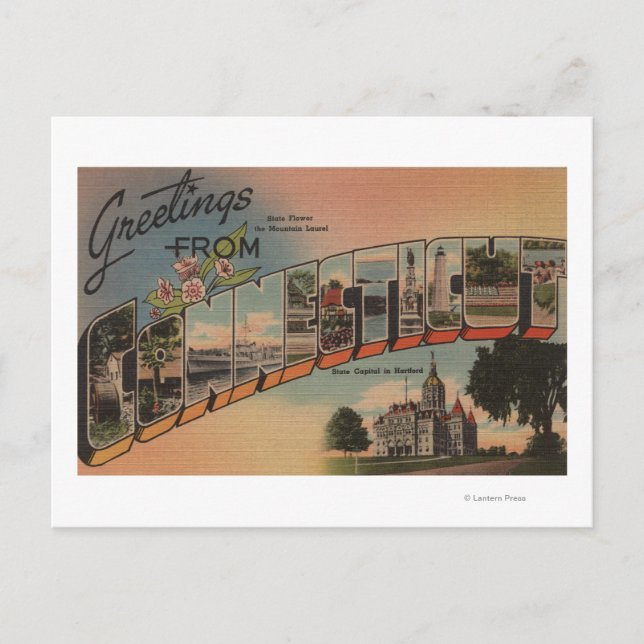 ConnecticutLarge Letter ScenesConnecticut Postcard (Front)