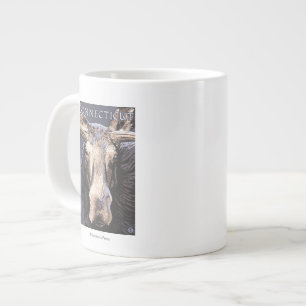 ConnecticutMoose Up Close Large Coffee Mug