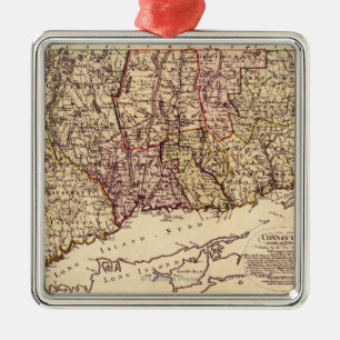 ConnecticutPanoramic MapConnecticut Metal Tree Decoration