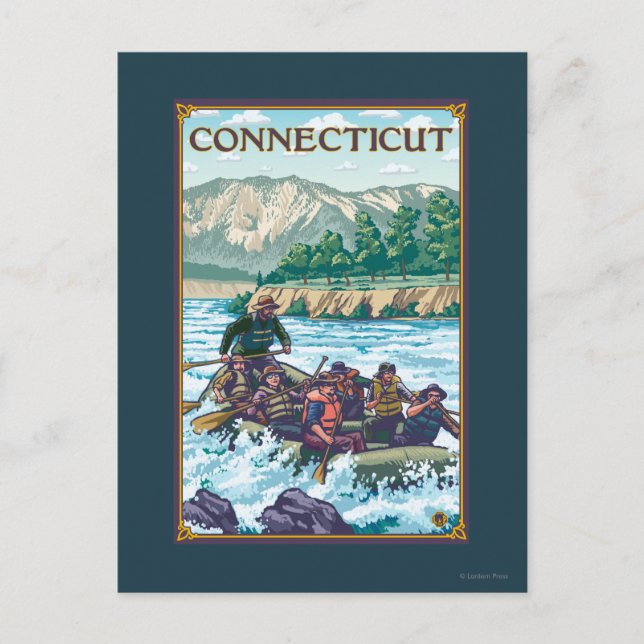 ConnecticutRiver Rafting Scene Postcard (Front)