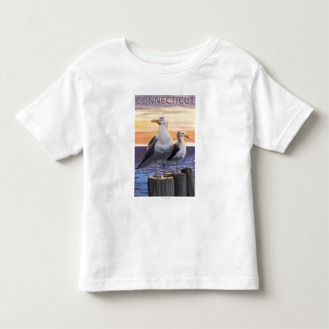 ConnecticutSea Gulls Scene Toddler T-Shirt (Front)