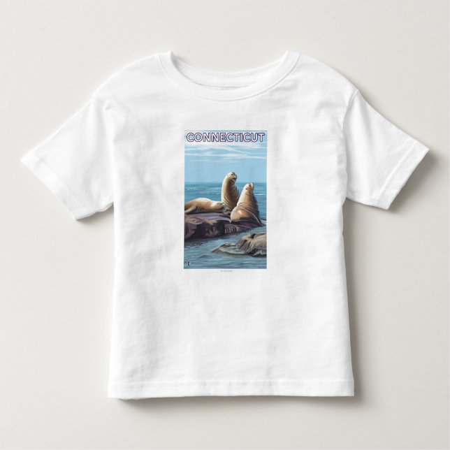 ConnecticutSea Lions Scene Toddler T-Shirt (Front)