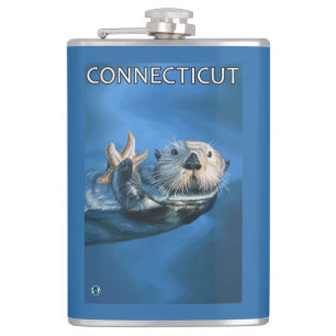 ConnecticutSea Otter Scene Hip Flask