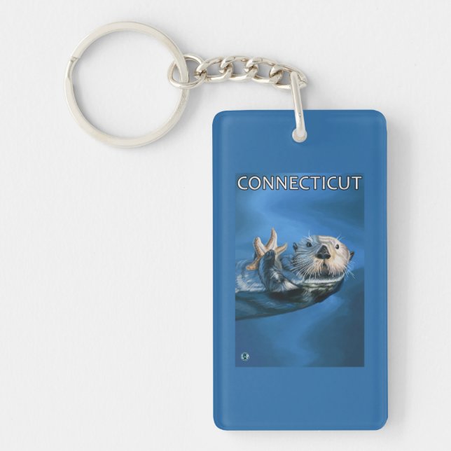 ConnecticutSea Otter Scene Key Ring (Front)
