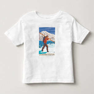 ConnecticutSkier Carrying Skis Toddler T-Shirt