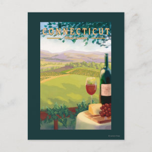ConnecticutWine Country Scene Postcard