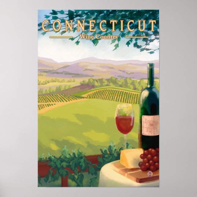 ConnecticutWine Country Scene Poster (Front)