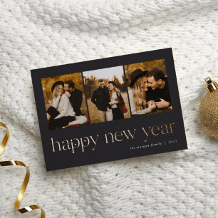 Connection 3 Photo New Year Foil Holiday Card