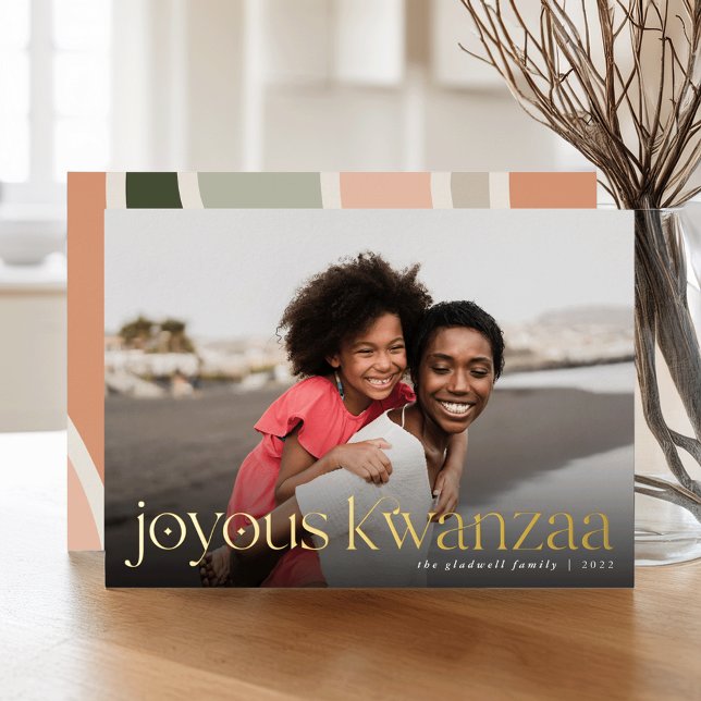 Connection | Full Photo Joyous Kwanzaa Foil Holiday Card (Creator Uploaded)