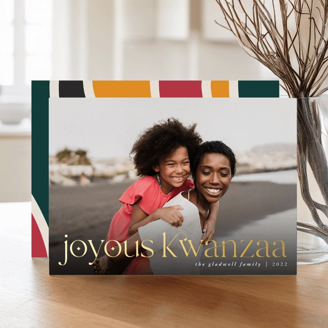 Connection | Full Photo Joyous Kwanzaa Foil Holiday Card (Creator Uploaded)